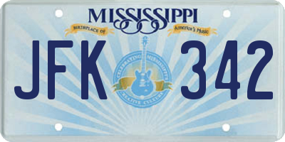 MS license plate JFK342