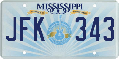 MS license plate JFK343