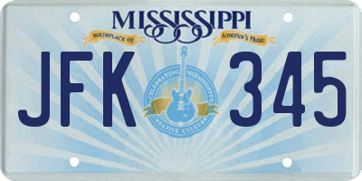 MS license plate JFK345
