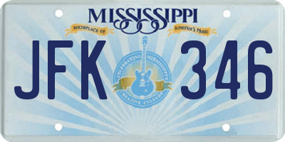 MS license plate JFK346
