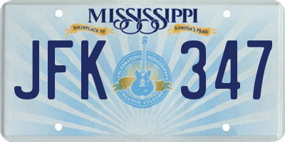 MS license plate JFK347