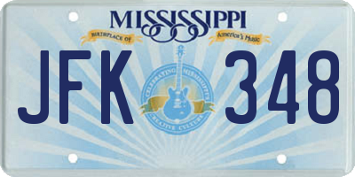 MS license plate JFK348