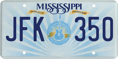 MS license plate JFK350