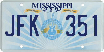 MS license plate JFK351
