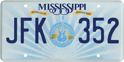 MS license plate JFK352
