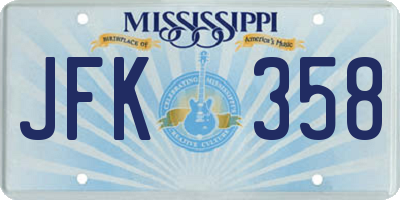 MS license plate JFK358
