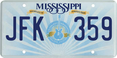 MS license plate JFK359