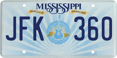 MS license plate JFK360