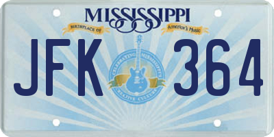 MS license plate JFK364