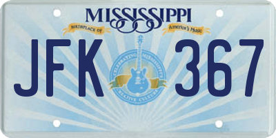 MS license plate JFK367