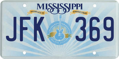 MS license plate JFK369