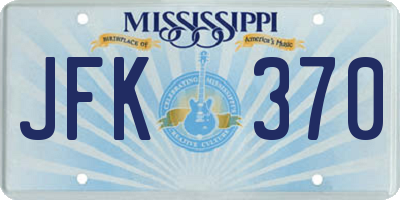 MS license plate JFK370