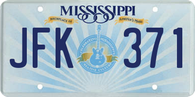 MS license plate JFK371