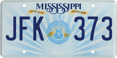 MS license plate JFK373