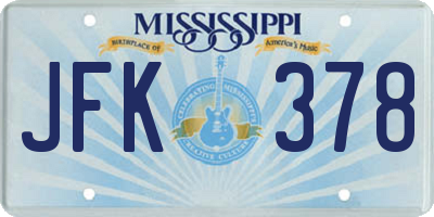 MS license plate JFK378