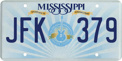 MS license plate JFK379