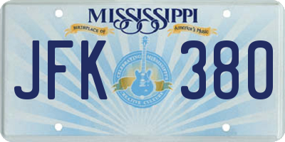 MS license plate JFK380