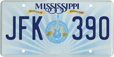 MS license plate JFK390