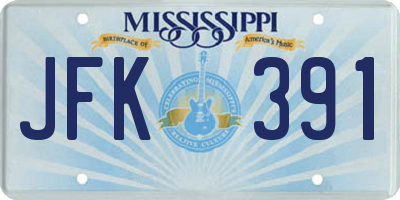 MS license plate JFK391