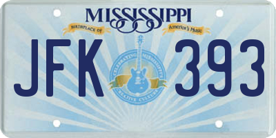 MS license plate JFK393