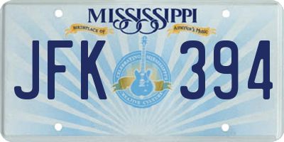 MS license plate JFK394