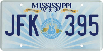 MS license plate JFK395