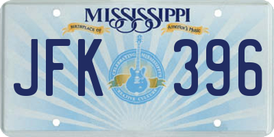 MS license plate JFK396