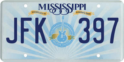 MS license plate JFK397