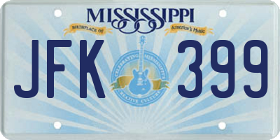 MS license plate JFK399