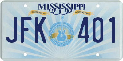 MS license plate JFK401