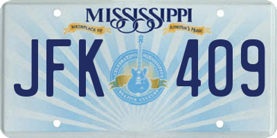 MS license plate JFK409