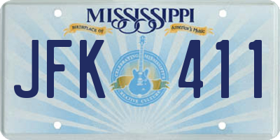 MS license plate JFK411