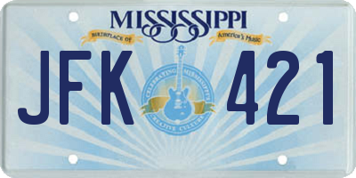 MS license plate JFK421