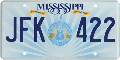 MS license plate JFK422