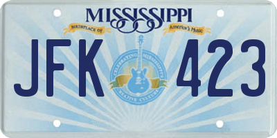 MS license plate JFK423