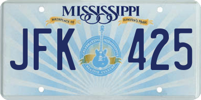 MS license plate JFK425