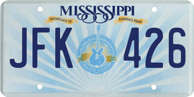 MS license plate JFK426