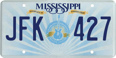MS license plate JFK427