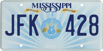 MS license plate JFK428