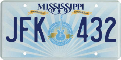 MS license plate JFK432