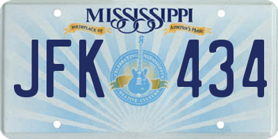 MS license plate JFK434