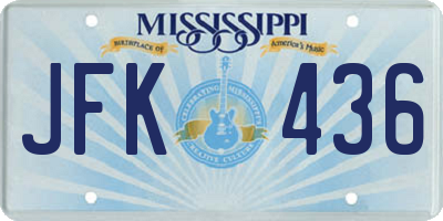 MS license plate JFK436