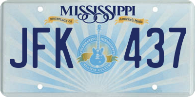 MS license plate JFK437