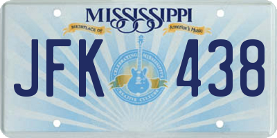 MS license plate JFK438