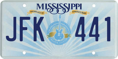 MS license plate JFK441