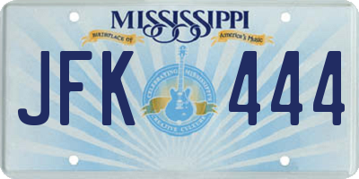 MS license plate JFK444