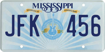 MS license plate JFK456