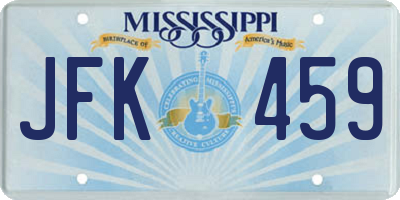 MS license plate JFK459