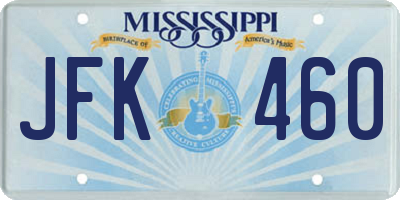 MS license plate JFK460
