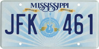 MS license plate JFK461